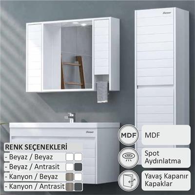 SHOWER VESTA Banyo Dolabı 100 cm (Boy Dolabı Dahil Değildir.)