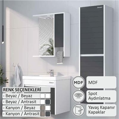 SHOWER VESTA Banyo Dolabı 65 Cm (Boy Dolabı Dahil Değildir.)
