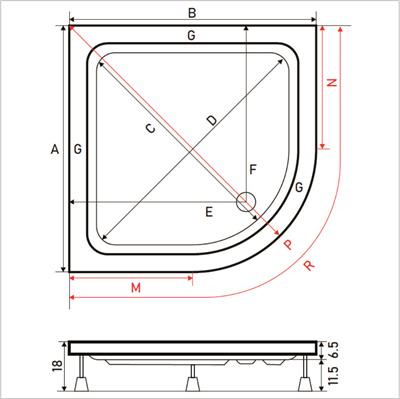 SHOWER Violet Oval Duş Teknesi (Sifon Ortada), Panelli