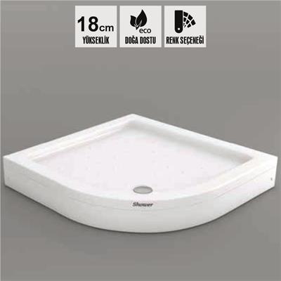 SHOWER Violet Oval Duş Teknesi (Sifon Ortada), Panelli