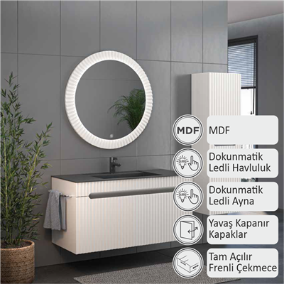 SHOWER ZARA Banyo Dolabı 100 Cm (Boy Dolabı Dahil Değildir.)