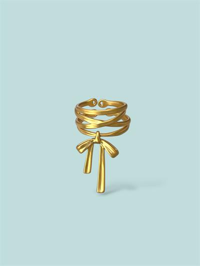 Sallanan Fiyonk Tasarım Yüzük Mat Gold