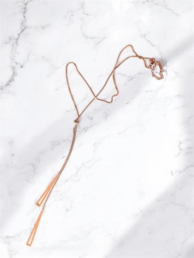 Üçgen Sarkaç Tasarım Ayarlanabilir Kolye Rose Gold