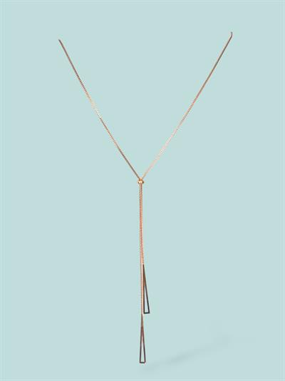 Üçgen Sarkaç Tasarım Ayarlanabilir Kolye Rose Gold