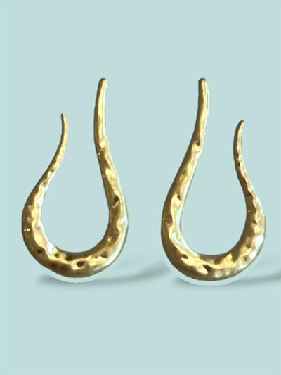 Vintage Lale Tasarım Gold Küpe
