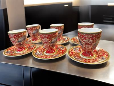 Klasik Sanat 6 Kişilik Lüks Türk Kahvesi Fincan Takımı (12 Parça)