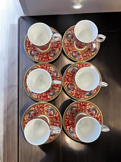 Klasik Sanat 6 Kişilik Lüks Türk Kahvesi Fincan Takımı (12 Parça)
