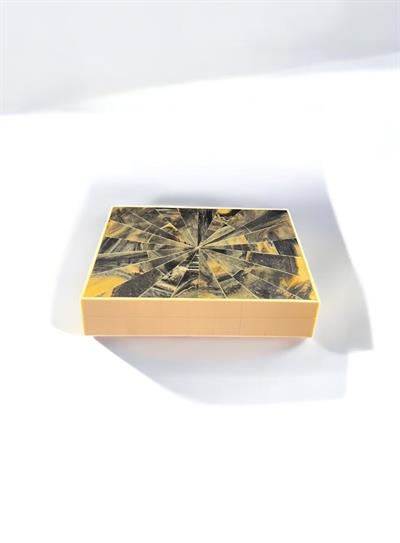 Mozaik Desenli Dekoratif Kutu – Doğal Taş Efektli, Ahşap İç Hazneli (23x15x5 cm)