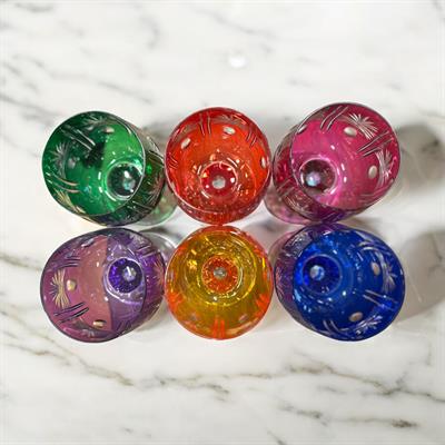 Renkli Kristal Kadeh Seti – 6lı Vintage Koleksiyon