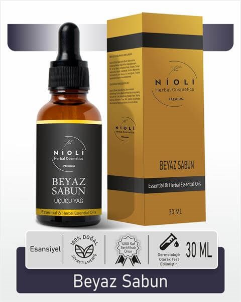 Nioli Beyaz Sabun Esansiyel Uçucu Yağ Buhurdanlık Yağı Aromaterapi Yağı 30 ML