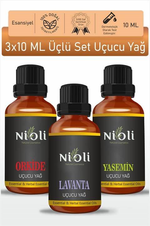 Nioli Orkide, Lavanta, Yasemin Esansiyel Uçucu Yağ Buhurdanlık Yağı Aromaterapi Yağı 10 ML