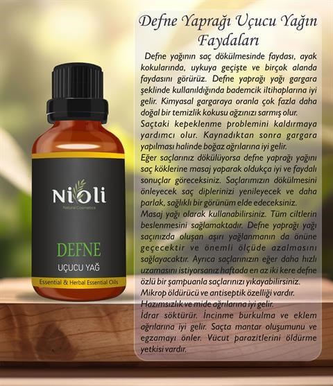 Nioli Saf Defne Uçucu Yağı 10 ML