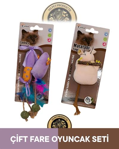 Eastland Matatabive Catnipli Peluş Fare ve Şekerli-Matatabili Peluş Fare Oyuncak 2'li Set