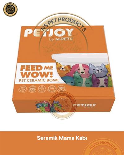 M-Pets Petjoy Feedme Bowl Seramik Mama Kabı Mix Color 300 ml