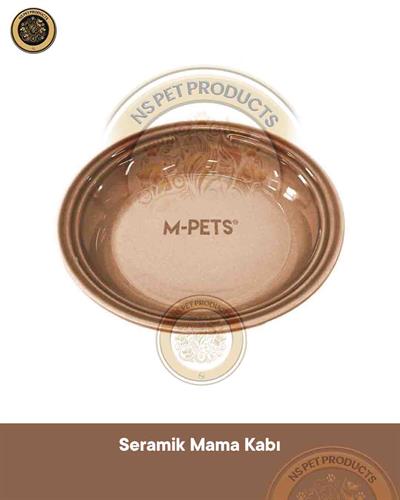 M-Pets Petjoy Flatty Seramik Mama Kabı Kahverengi 250 ml