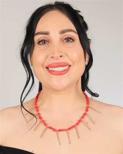 Polimooi El Yapımı Mercan & Bronz Çubuk Sallantılı Kolye – Boho Vintage Statement Takı