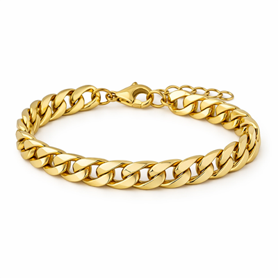 14K Gold Renk Ezme Kalın Zincir Model Kadın Bileklik - PRT3500EB10363