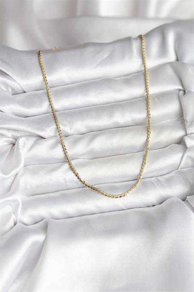 14K Gold Renk Kaplama Ezme Zincir Model CM Kadın Kolye – PRT3500EB09665
