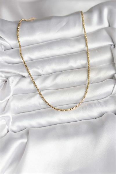 14K Gold Renk Kaplama İnce Zincir Model CM Kadın Kolye – PRT3500EB09673