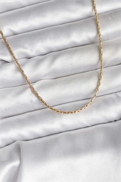 14K Gold Renk Kaplama İnce Zincir Model CM Kadın Kolye – PRT3500EB09673