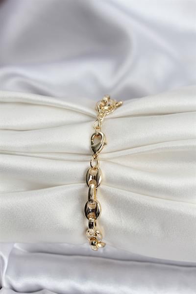 14K Gold Renk Kaplama Kahve Çekirdeği Model CM Kadın Bileklik – PRT3500EB09599