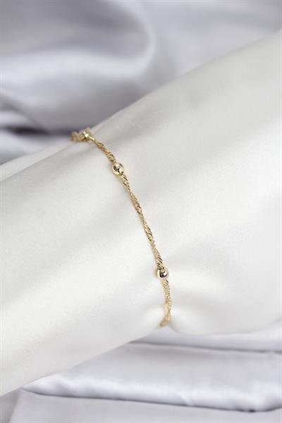 14K Gold Renk Kaplama Topçuklu Model CM Kadın Bileklik – PRT3500EB09618