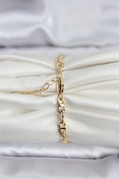 14K Gold Renk Kaplama Zincir Model CM Kadın Bileklik – PRT3500EB09614