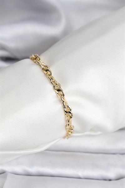 14K Gold Renk Kaplama Zincir Model CM Kadın Bileklik – PRT3500EB09614