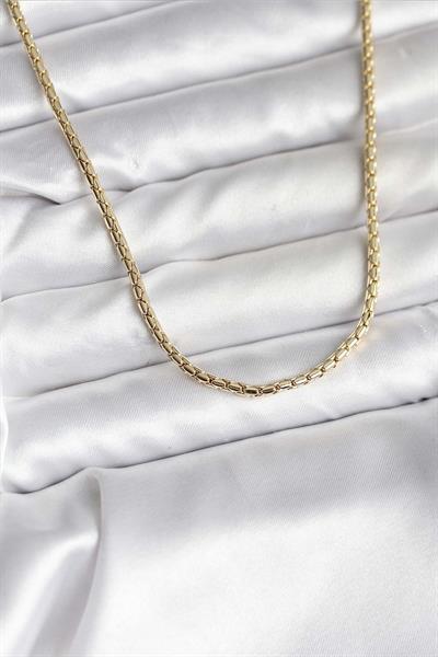 14K Gold Renk Kaplama Zincir Model CM Kadın Kolye – PRT3500EB09674