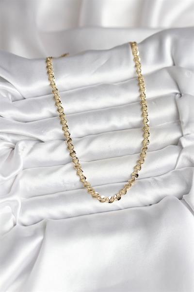 14K Gold Renk Kaplama Zincir Model CM Kadın Kolye – PRT3500EB09670