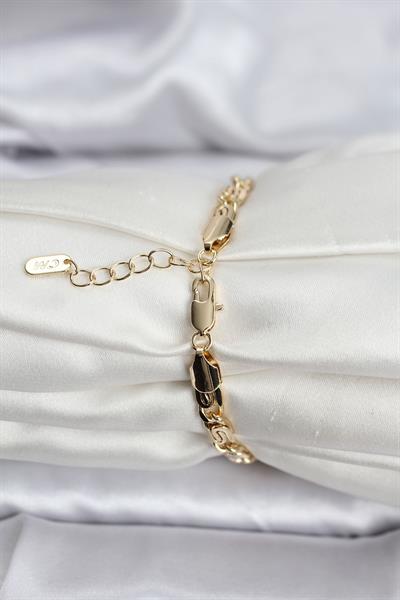 14K Gold Renk Kaplama Zincir Model CM Kadın Bileklik – PRT3500EB09609