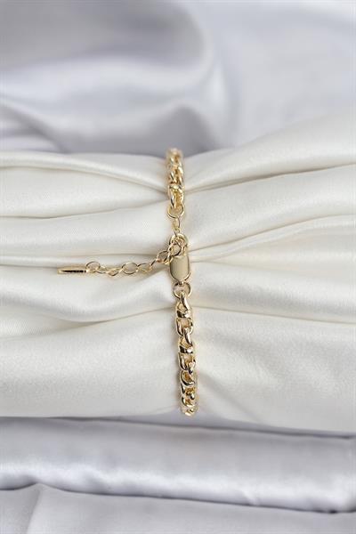 14K Gold Renk Kaplama Zincir Model Kadın CM Bileklik – PRT3500EB09612