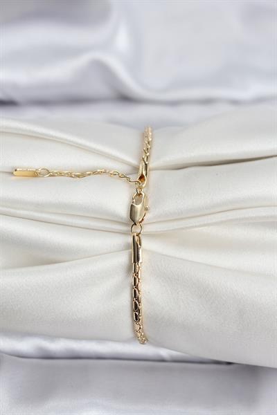 14K Gold Renk Kaplama Zincirli Model CM Kadın Bileklik - PRT3500EB09619