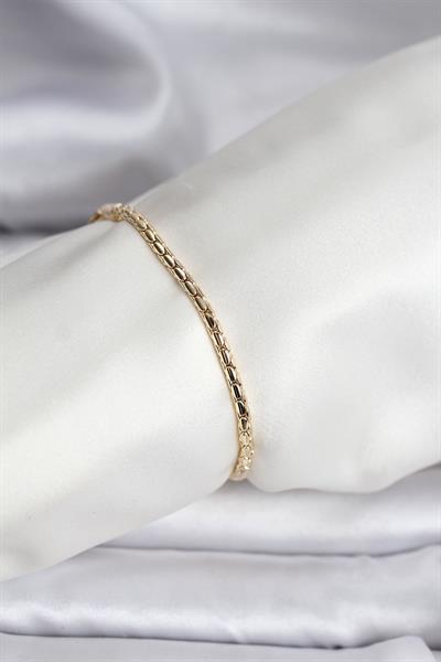14K Gold Renk Kaplama Zincirli Model CM Kadın Bileklik - PRT3500EB09619