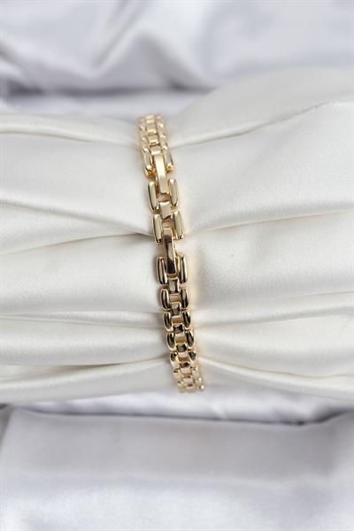 14K Gold Renk Kaplama Zirkon Kare Taşlı CM Kadın Bileklik – PRT3500EB09598