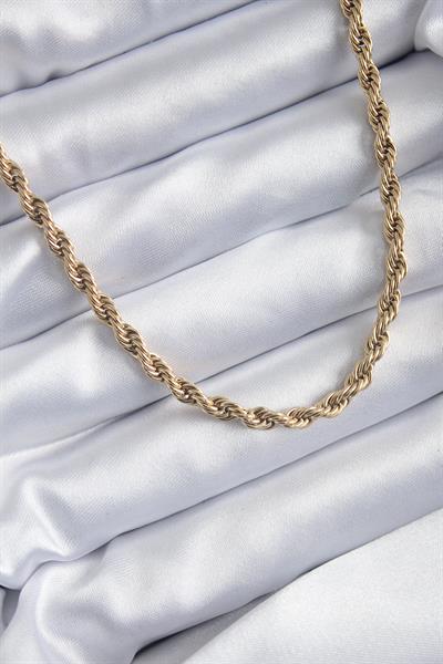 316L Çelik Gold Renk 60 cm Burgu Model Kadın Kolye – PRT3500EB09002