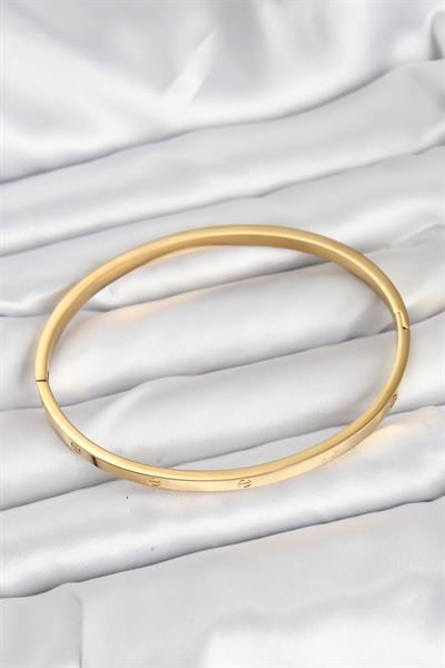 316L Çelik Gold Renk 65 mm İnce Kadın Kelepçe Bileklik – PRT3500EB08911