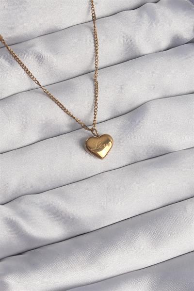 316L Çelik Gold Renk Kalp Model Love Kolye - PRT3500EB01838