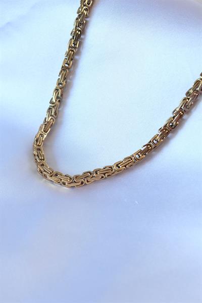 316L Çelik Gold Renk Kral Zincir Model Erkek Kolye – PRT3500EB00509