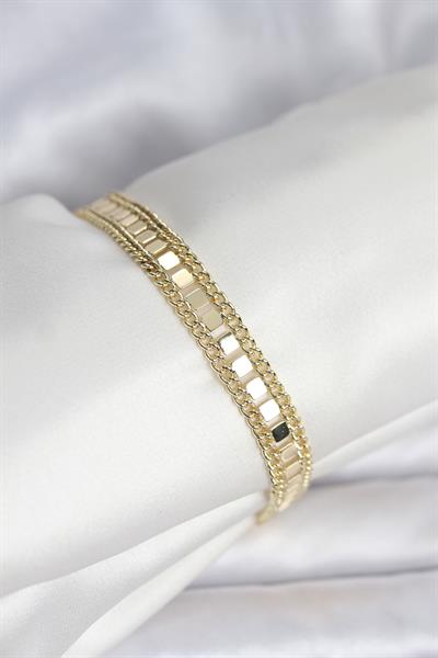 316L Çelik Gold Renk Pullu Zincir Model Kadın Bileklik | Kararmaz - PRT3500EB09808