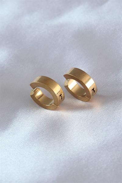 316L Çelik Gold Renk Sıkıştırmalı Erkek Küpe – PRT3500EB00387