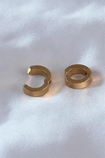 316L Çelik Gold Renk Sıkıştırmalı Erkek Küpe – PRT3500EB00387