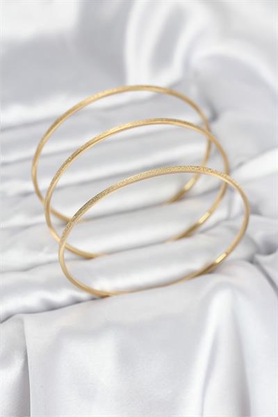 316L Çelik Gold Renk Simli Model Ajda 65 mm Kadın Bileklik – PRT3500EB09321