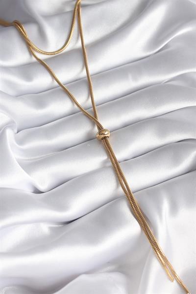 316L Çelik Gold Renk Tüp Zincir Asansör Model Kadın Kolye – PRT3500EB01049