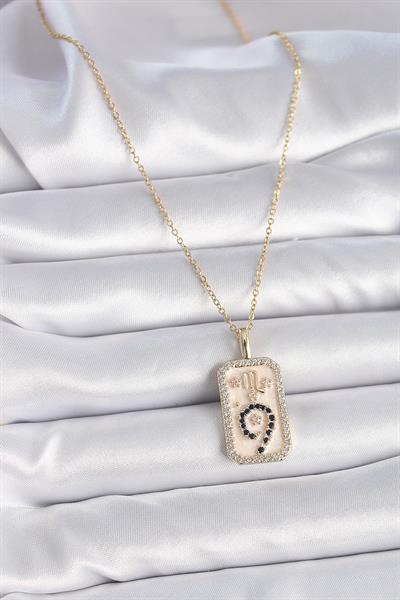316L Çelik Gold Renk Zincir Akrep Burcu Zirkon Taşlı Kadın Kolye – PRT3500EB02735