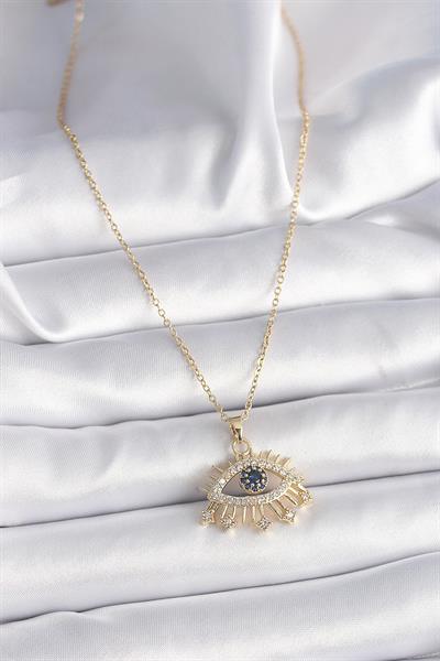 316L Çelik Gold Renk Zincir Zirkon Taşlı Göz Model Kadın Yüzük – PRT3500EB03113