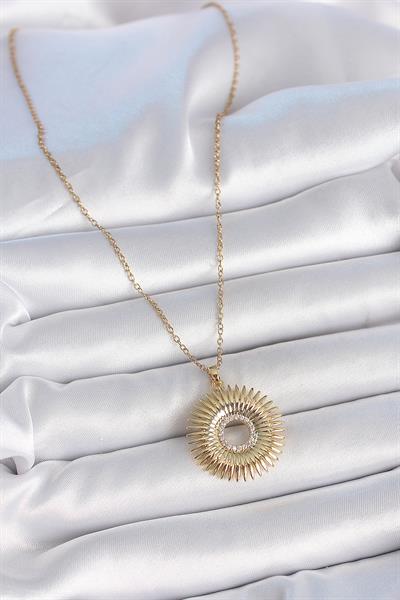 316L Çelik Gold Renk Zincir Zirkon Taşlı Nova Yıldız Model Kadın Kolye – PRT3500EB05452