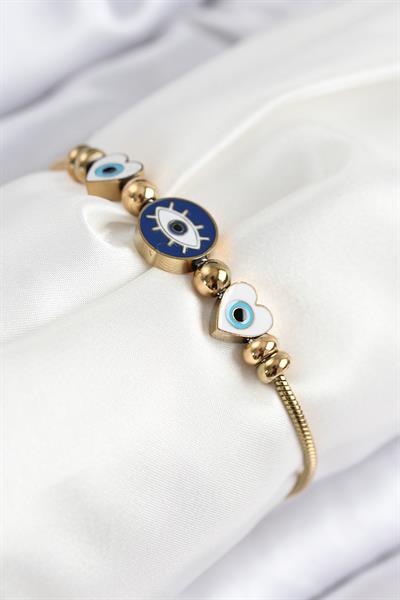 316L Çelik Göz Charm Model Gold Renk Kadın Bileklik – PRT3500EB08727