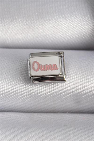 316L Çelik Gümüş Renk Beyaz Pembe Ouma İşlemeli Nomination Charm – PRT3500EB02686