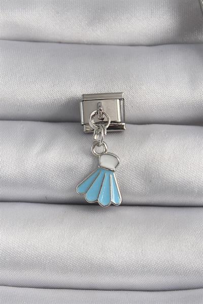 316L Çelik Gümüş Renk Mavi Renk Sallantı Elbise Model Nomination Charm – PRT3500EB03389